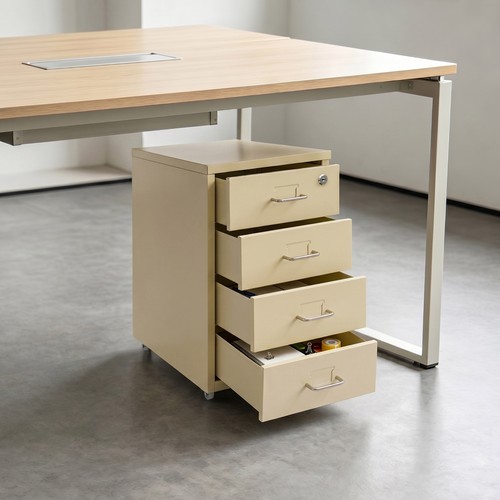 Beige mobiler aktenschrank - beige,